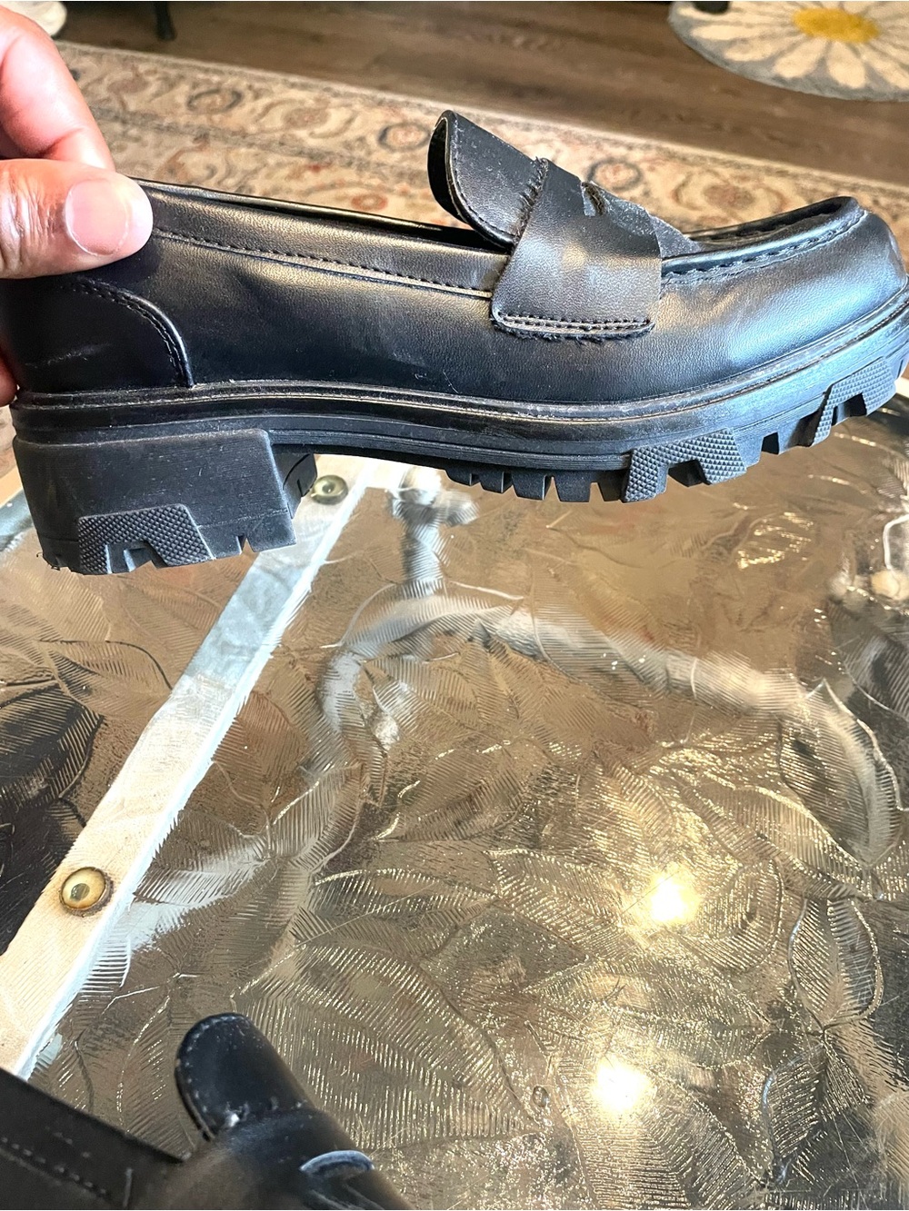 Women’s Rugged Black Penny Loafers - Picture 6 of 6